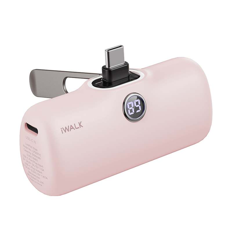 爱沃可（Iwalk） LPS001C 便携支架胶囊充电宝 5000mAh （单位：个） Type-C接口 粉色