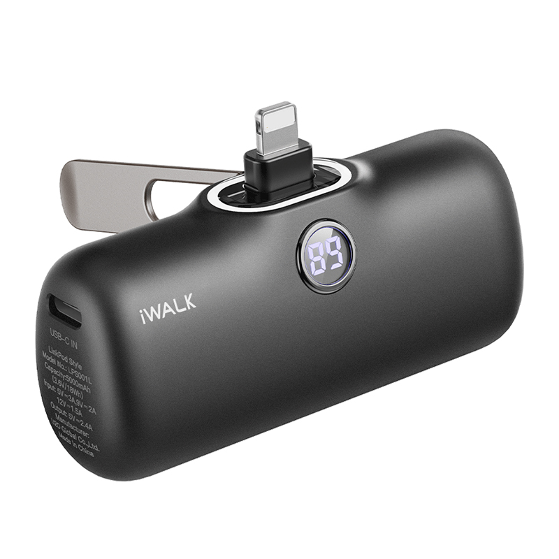爱沃可（Iwalk） LPS001L 便携支架胶囊充电宝 5000mAh （单位：个） lightning接口 黑色