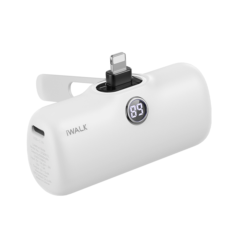 爱沃可（Iwalk） LPS001L 便携支架胶囊充电宝 5000mAh （单位：个） lightning接口 白色