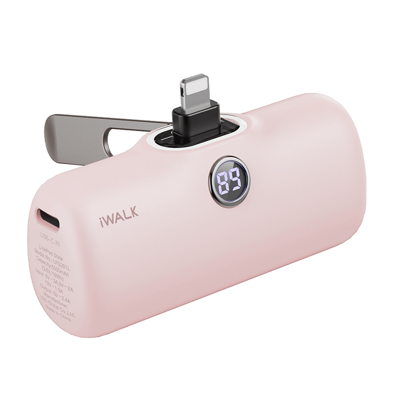 爱沃可（Iwalk） LPS001L 便携支架胶囊充电宝 5000mAh （单位：个） lightning接口 粉色