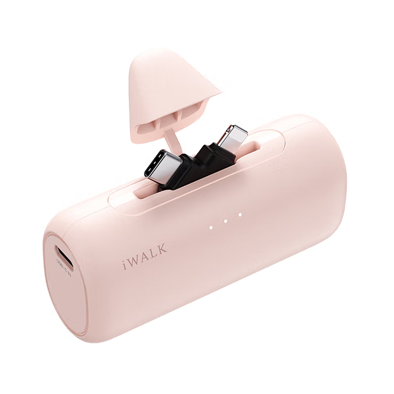 爱沃可（Iwalk） LPS002 可切换头胶囊充电宝 5000mAh （单位：个）  粉色