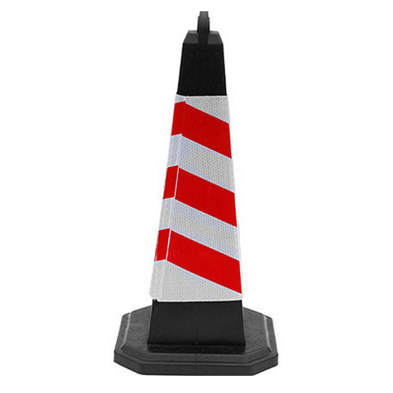 谋福（CNMF） 8721 反光路锥 加厚橡胶款 条纹无字 高度67cm 底座34*34cm （单位：个）  红白色