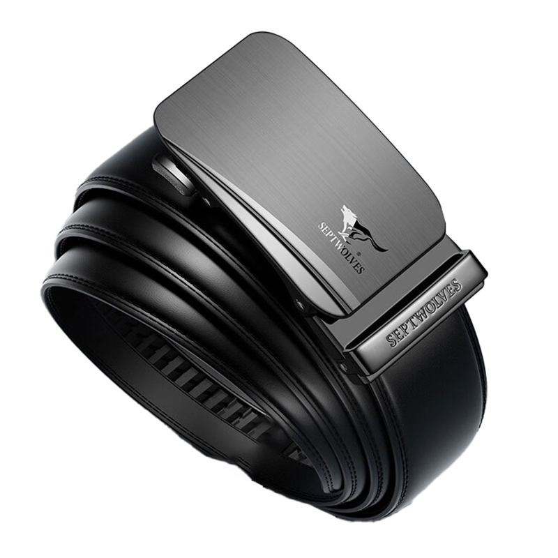 七匹狼（SEPTWOLVES） M73821A342-01 男士自动扣腰带 长度110-125cm随机 宽3.5cm （单位：条）  黑色