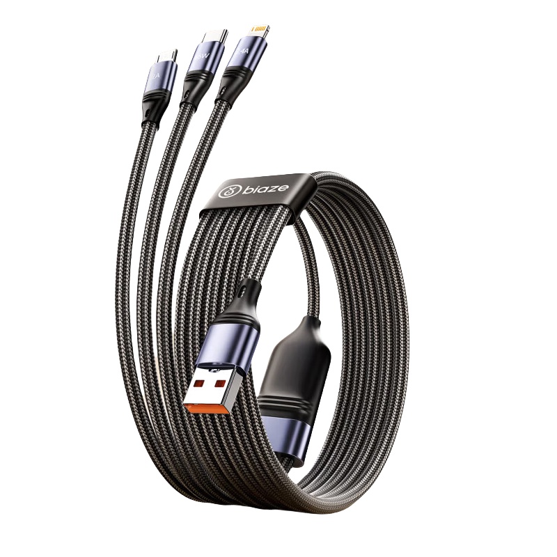 毕亚兹（BIAZE） K83 一拖三快充数据线 1.2米 （单位：根）  