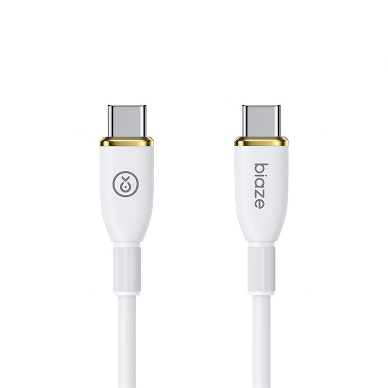 毕亚兹（BIAZE） K125 PD60W双Type-C闪充线 1.2m （单位：根）  米白