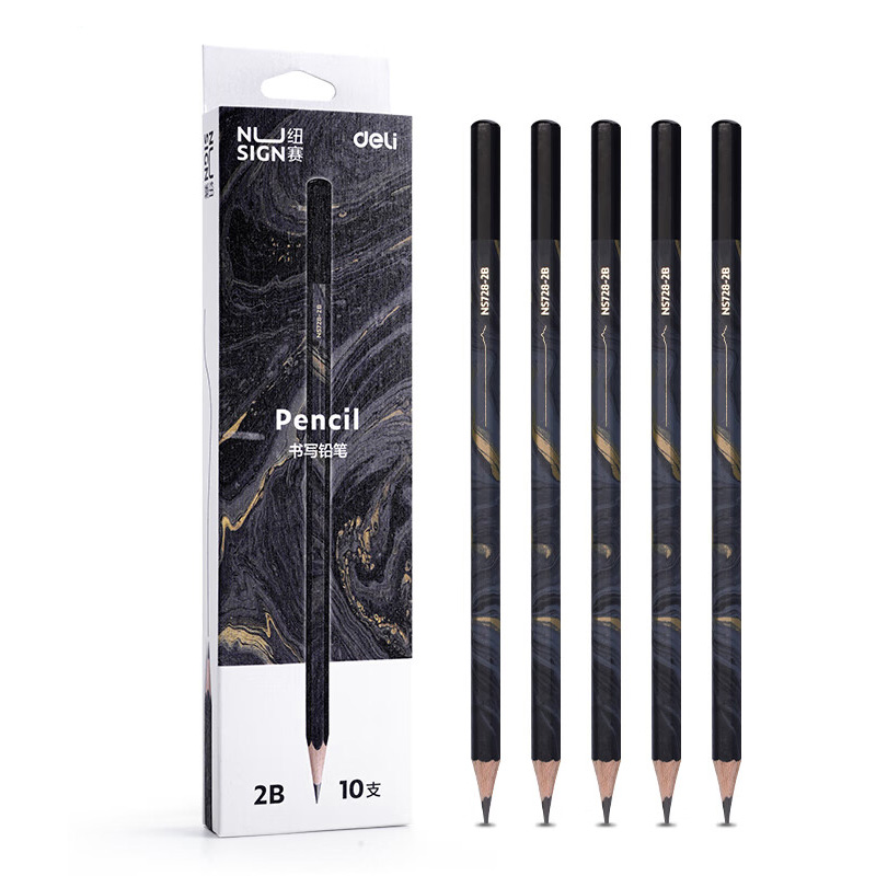 纽赛（NUSIGN） NS728-2B 六角杆铅笔 10支/盒 （单位：盒）  混色