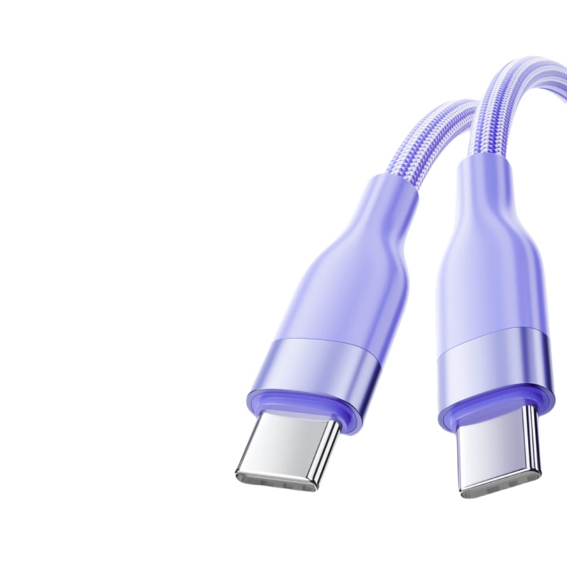 毕亚兹（BIAZE） K108 双头Type-C编织数据线 60W 1.2m （单位：根）  紫色