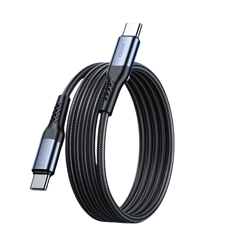 毕亚兹（BIAZE） K196 双头Type-C数据线 1米 （单位：根）  黑色