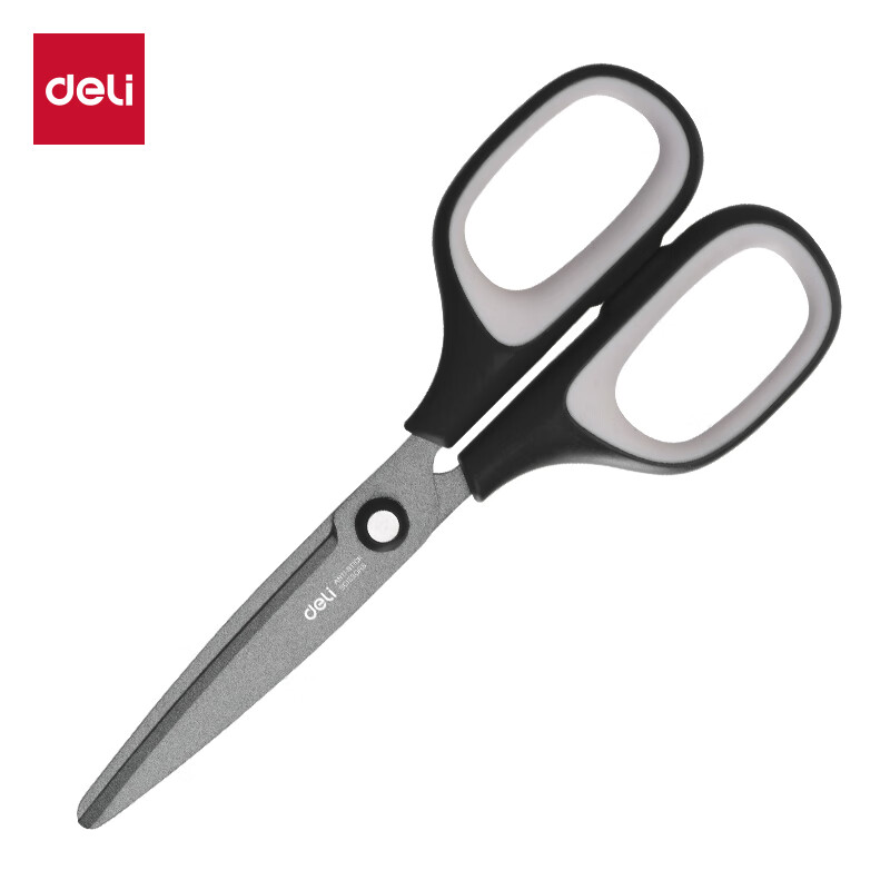 得力（deli） 6055 特氟龙剪刀 175mm （单位：把） 新老款随机发货 黑色