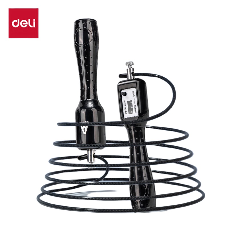 得力（deli） F4125S 机械计数钢丝跳绳 3m （单位：根）  黑色