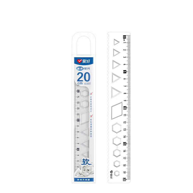 爱好 RL8891 波浪软尺 几何图形 20cm （单位：把）  透明