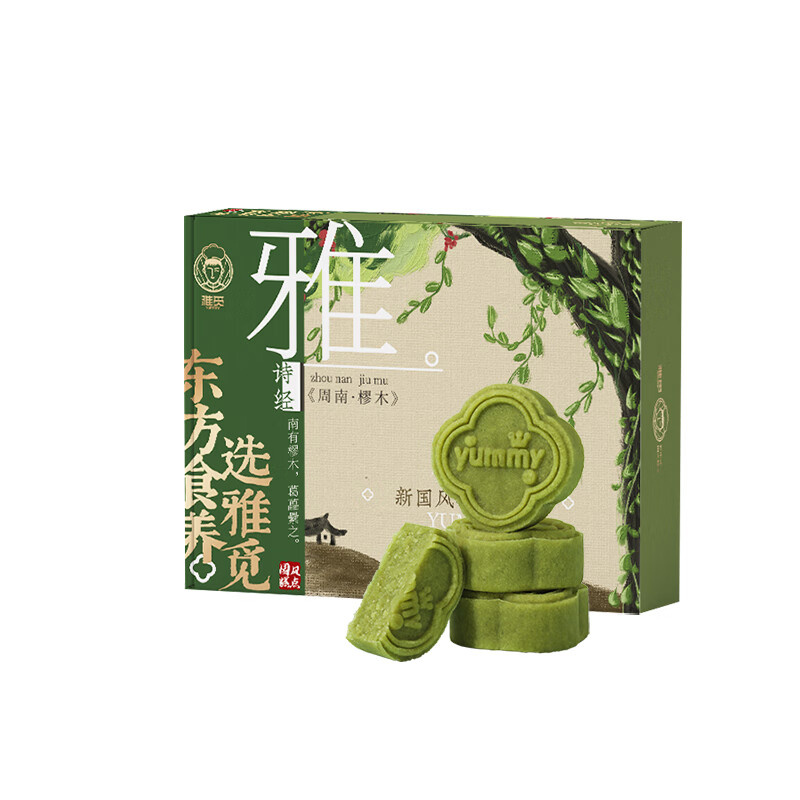 雅觅 绿茶国风 绿豆糕 180g （单位：盒）  