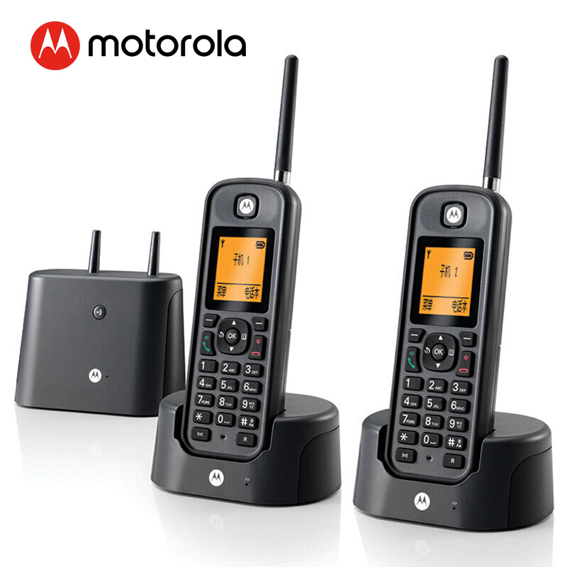 摩托罗拉（Motorola） O202C 电话机子母机套装 一拖一 （单位：套）  黑色