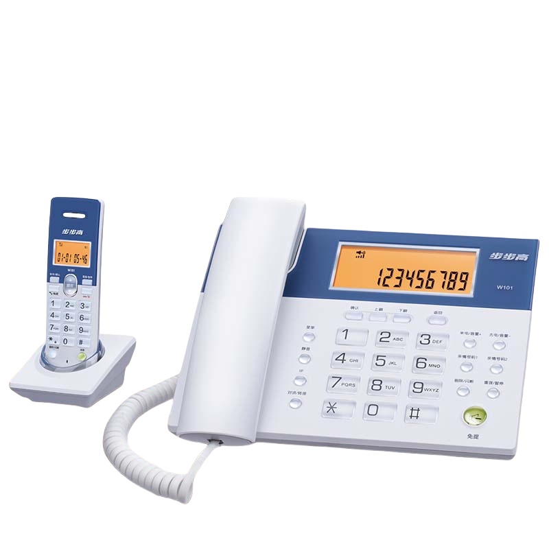 步步高 HWDCD007(101)TSD/W101 无绳电话机子母机套装 一拖一 （单位：套）  白色
