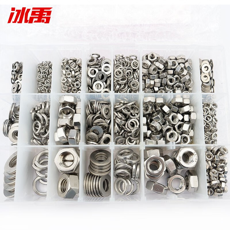 冰禹 BYJZ-06 平垫圈弹垫螺丝套装 F款 1155PCS （单位：套）  