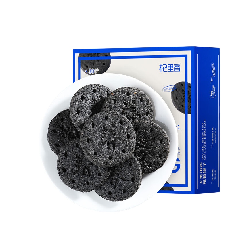 杞里香（Qi Li Xiang） 五黑 山药粗粮饼干 300g （单位：盒）  