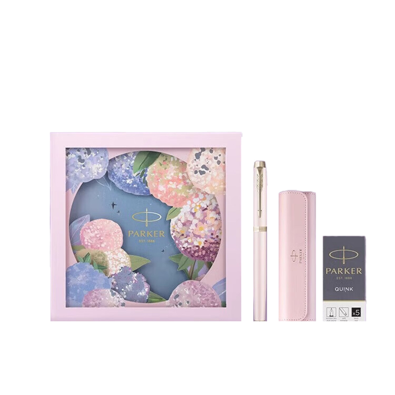 派克 IM系列 粉色幻想金夹墨水笔 绣球花艺礼盒 F尖 （单位：盒）  
