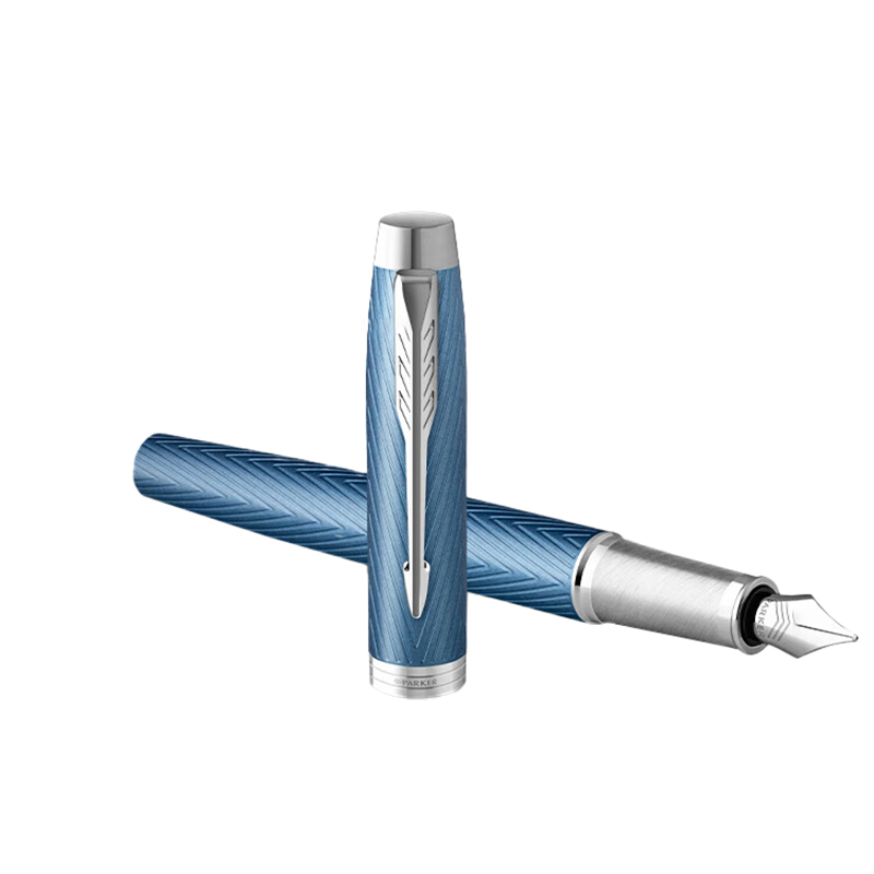 派克 IM系列 冰河蓝白夹墨水笔 F尖 （单位：支）  