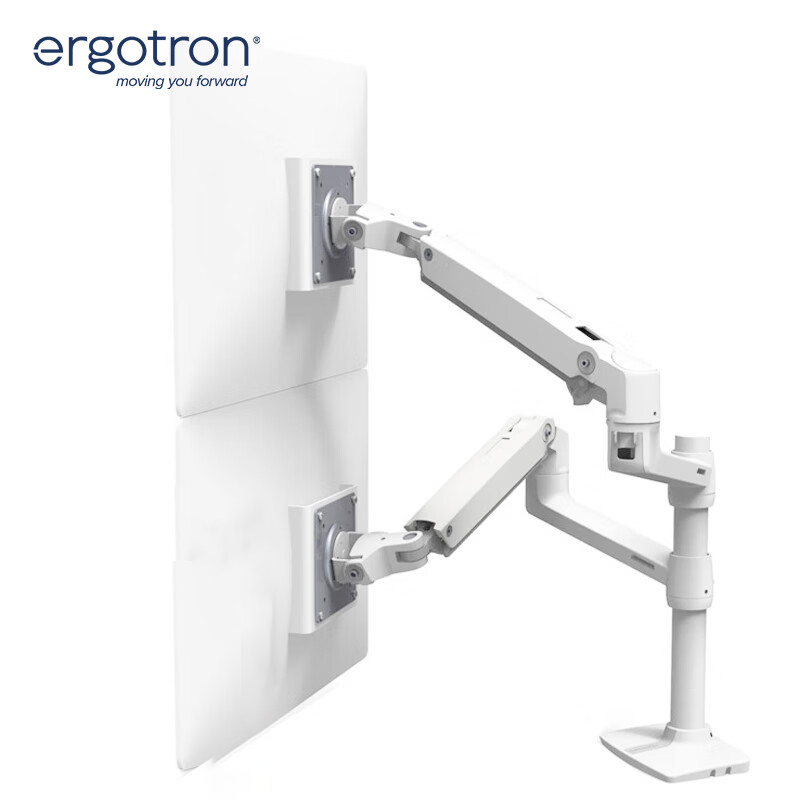 爱格升（ERGOTRON） 45-492-216 LX显示器支架双屏支架 无托盘 承重18kg （单位：个） 适用27寸显示器 白色
