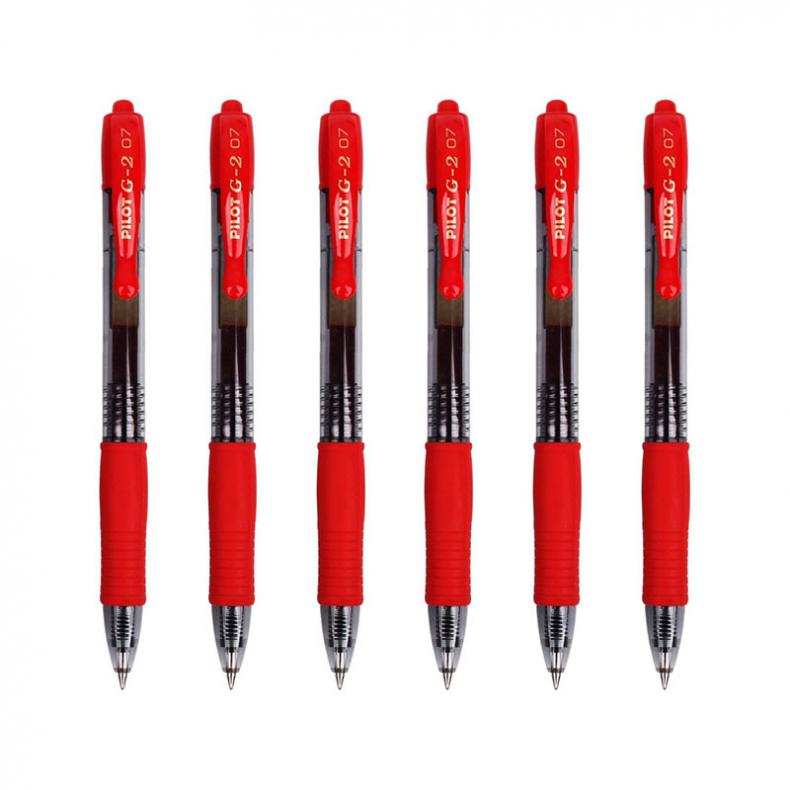 百乐（pilot） BL-G2-7 啫喱按动中性笔 0.7mm 6支/盒 （单位：盒）  红色