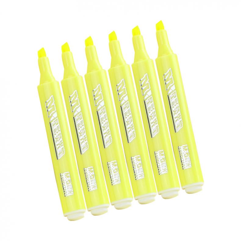 晨光（M&G） AHMV7603 星彩荧光笔三角笔杆单头记号笔 12支/盒 （单位：盒）  黄色