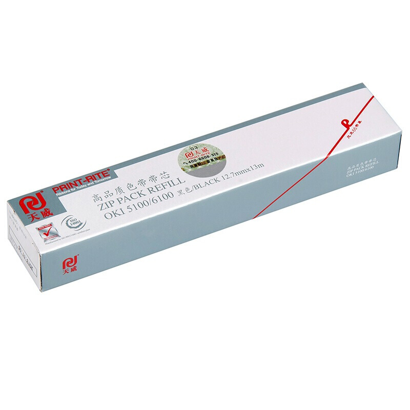 天威（PrintRite） OKI5100/6100 色带芯 标准专业装 左扭 12.7mm*13m （单位：个） 适用DPK700K/710K/710KPRO 黑色