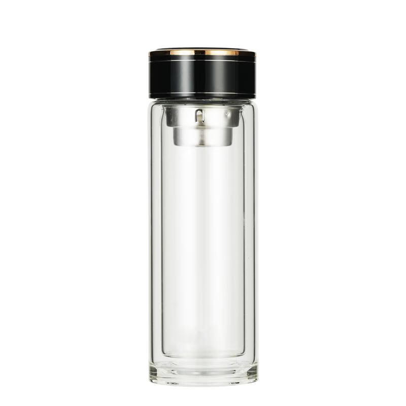 百斯克 BSK-BB252640 至臻茶水分离双层玻璃杯 300ml （单位：个）  颜色随机