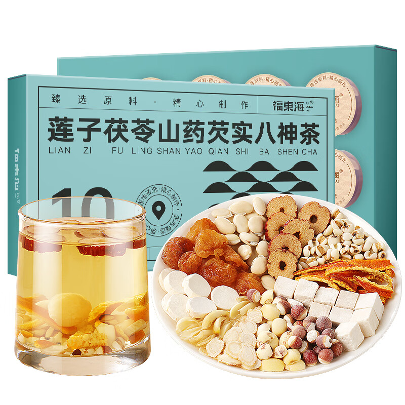 福东海 莲子茯苓山药芡实 八神茶 15克/罐 10罐/盒 150克 （单位：盒）  