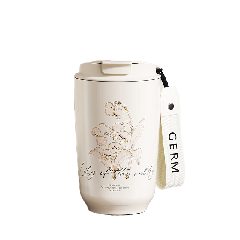 格沵（GERM） 白色铃兰 摩卡咖啡杯 400ml （单位：个）  