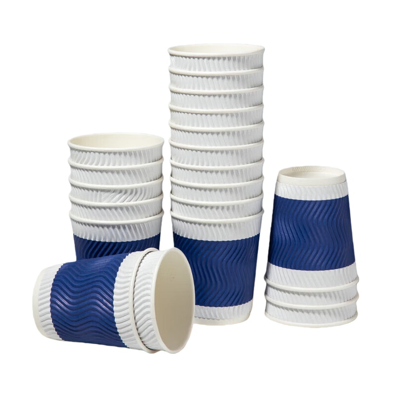 齐心（Comix） LC-303 双层纸杯 280ml 20个/袋 （单位：袋） 蓝色