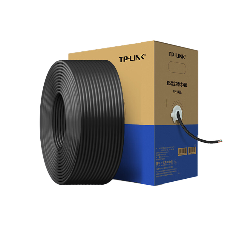 普联（TP-LINK） TL-EC5e-305AE 超五类千兆网线 305米/箱 （单位：箱）  黑色