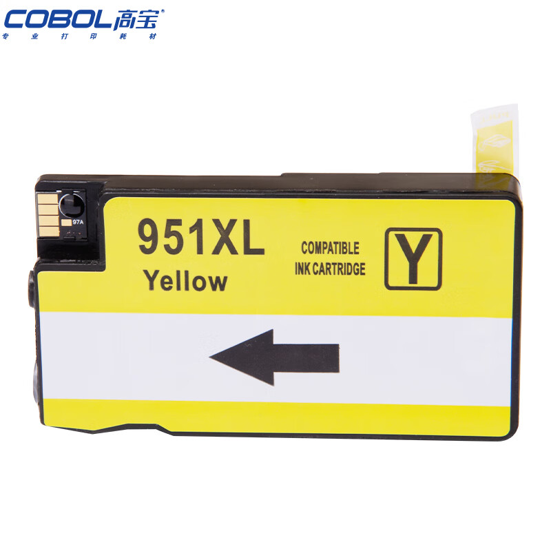 高宝（COBOL） 951XL Y 分体式墨粉盒 带芯片 1500页 （单位：个） 适用惠普HP 251dw/276dw MFP/8100/8600/8600 Plus/8600新老包装交替发货 黄色