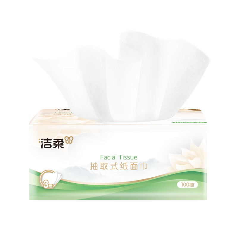 洁柔（C&S） JR281-06A 抽取式纸面巾 100抽3层 6包/提 （单位：提）  