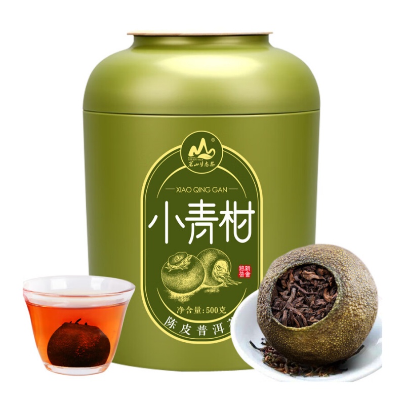 茗山生态茶（mingshanshengtaicha） 新会熟普 小青柑 500g （单位：罐）  