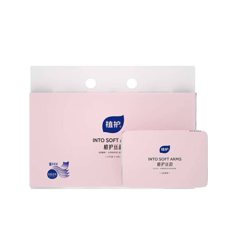 植护 丝韵系列 抽纸 4层 80抽/包 6包/提 （单位：提）  
