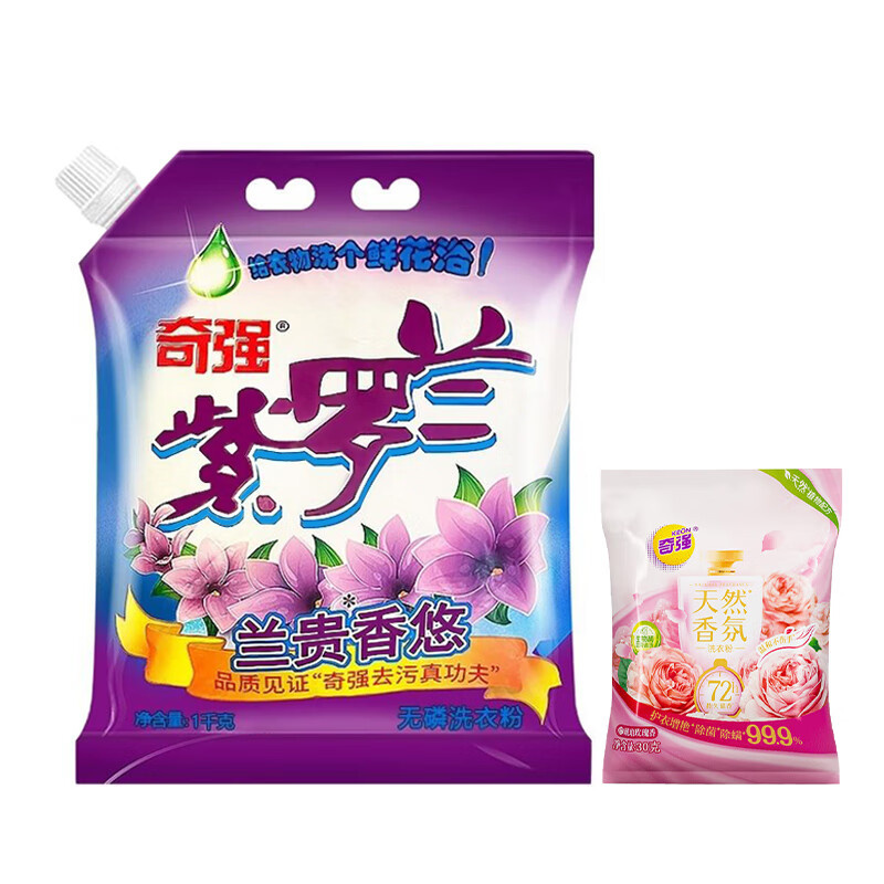 奇强（keon） 紫罗兰无磷+天然香氛 洗衣粉 1kg+30g （单位：套）  