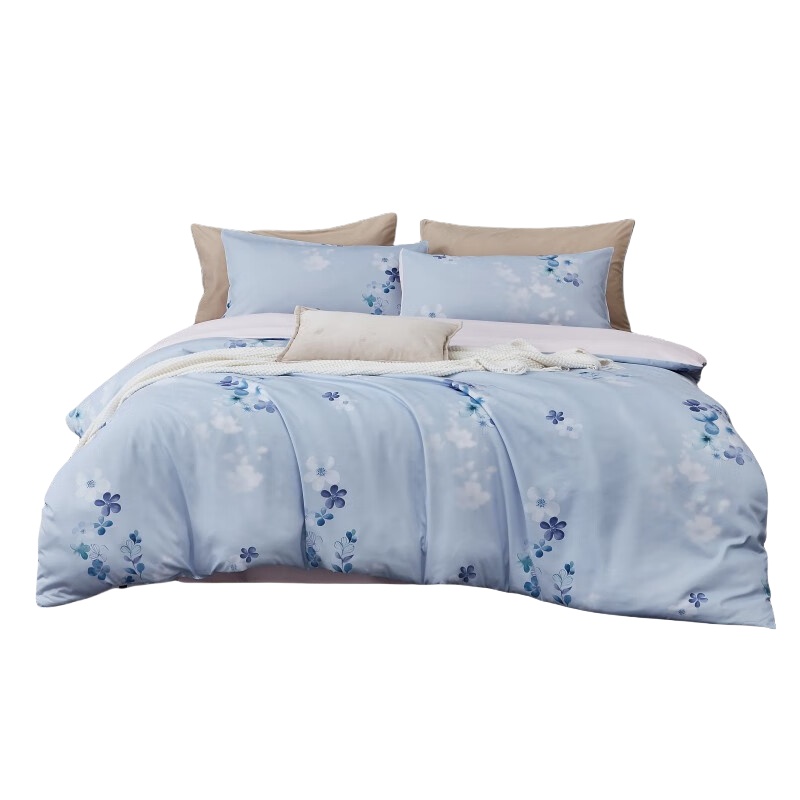 梦洁 臻礼&middot;蓝若 云绒印花四件套 被套200*230cm （单位：套）