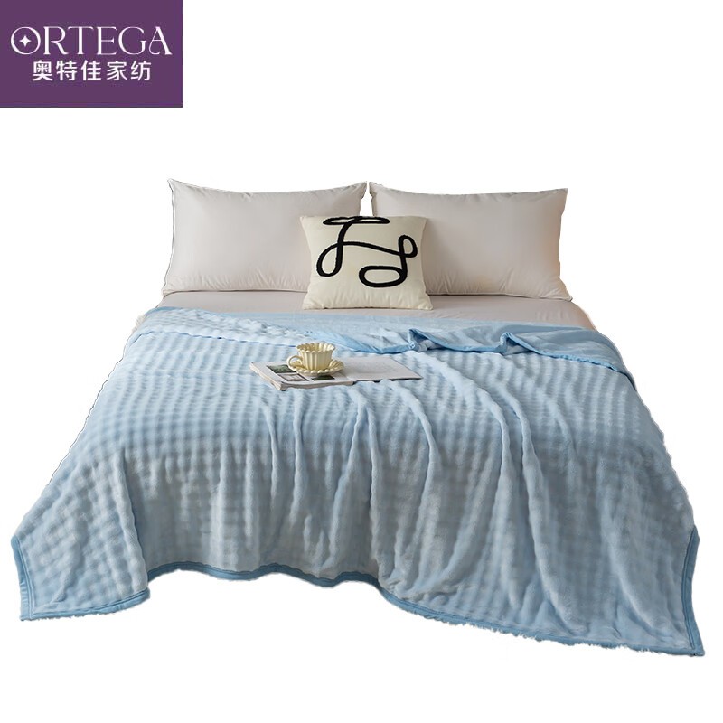 奥特佳（ORTEGA） 泡泡绒 毛毯 200*230cm/2000g （单位：床）  蓝色