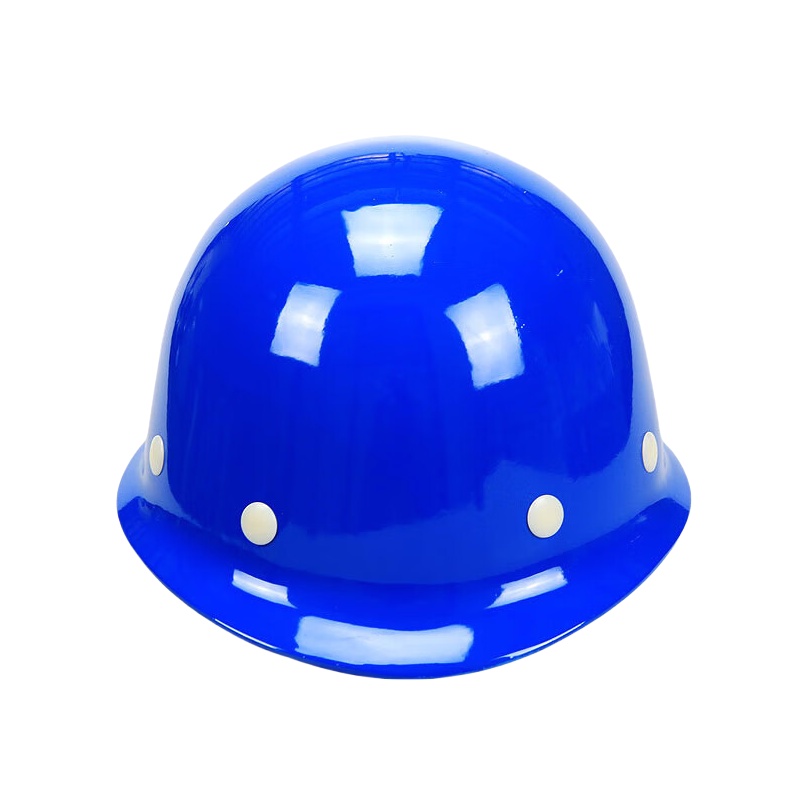 鸣固 盔式玻璃钢 安全帽 430g （单位：个）  蓝色