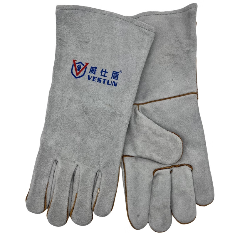 威仕盾 J-2112 胶水填缝双层电焊手套 L （单位：双）  本色