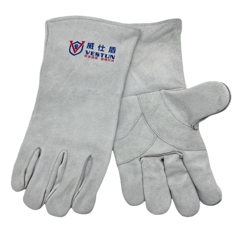 威仕盾 J-1659 水填缝牛皮电焊手套 L （单位：双）  本色