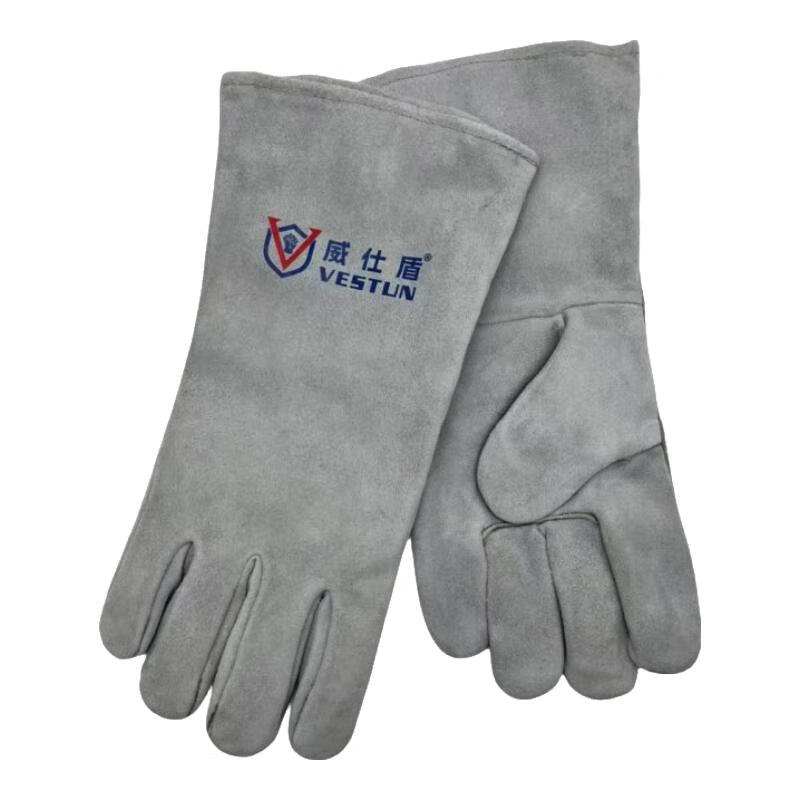 威仕盾 J-1649L 胶水填缝双层电焊手套 L （单位：双）  本色