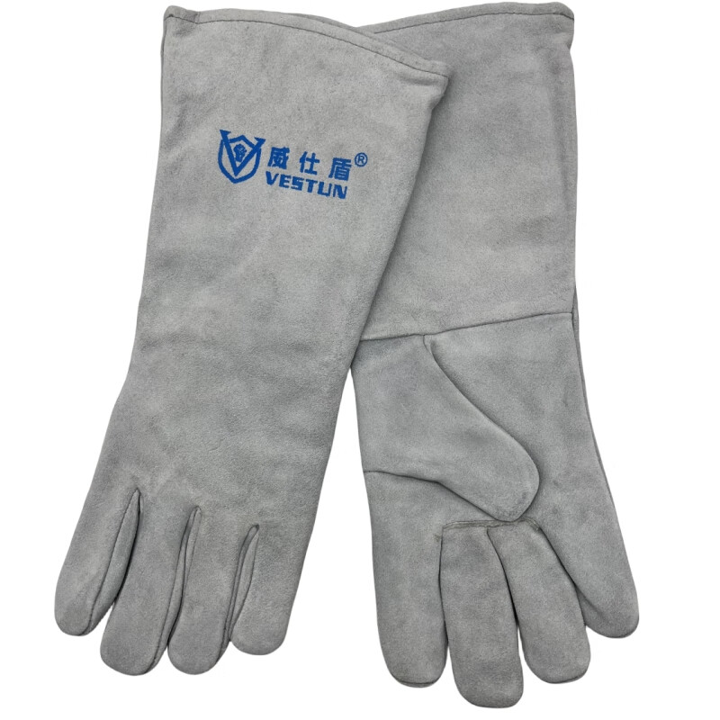 威仕盾 G-1649/16 牛二层皮电焊手套 L 40cm （单位：双）  本色