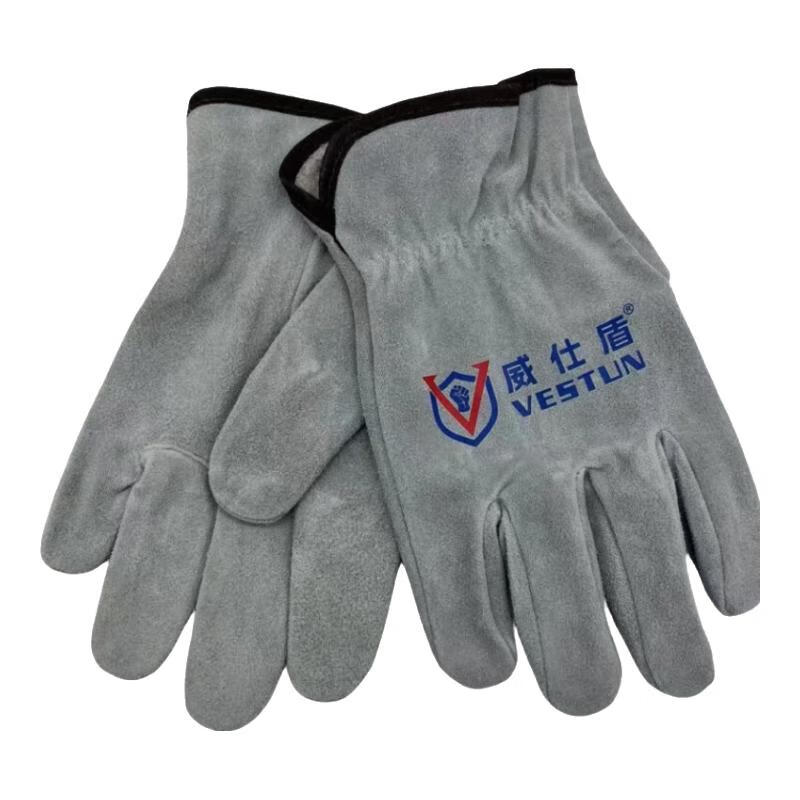 威仕盾 G-2067 胶水填缝全皮短手套 L （单位：双）  本色