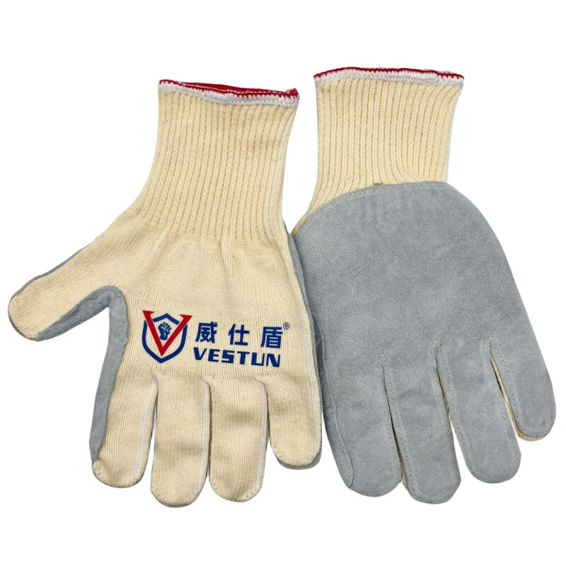 威仕盾 G-2801 半皮纱线手套 F （单位：双）  白色