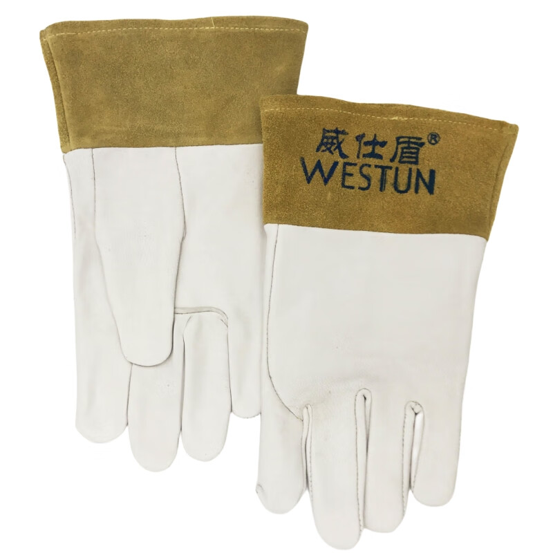 威仕盾 G-1008 全羊皮氩弧电焊手套 L （单位：双）  白色