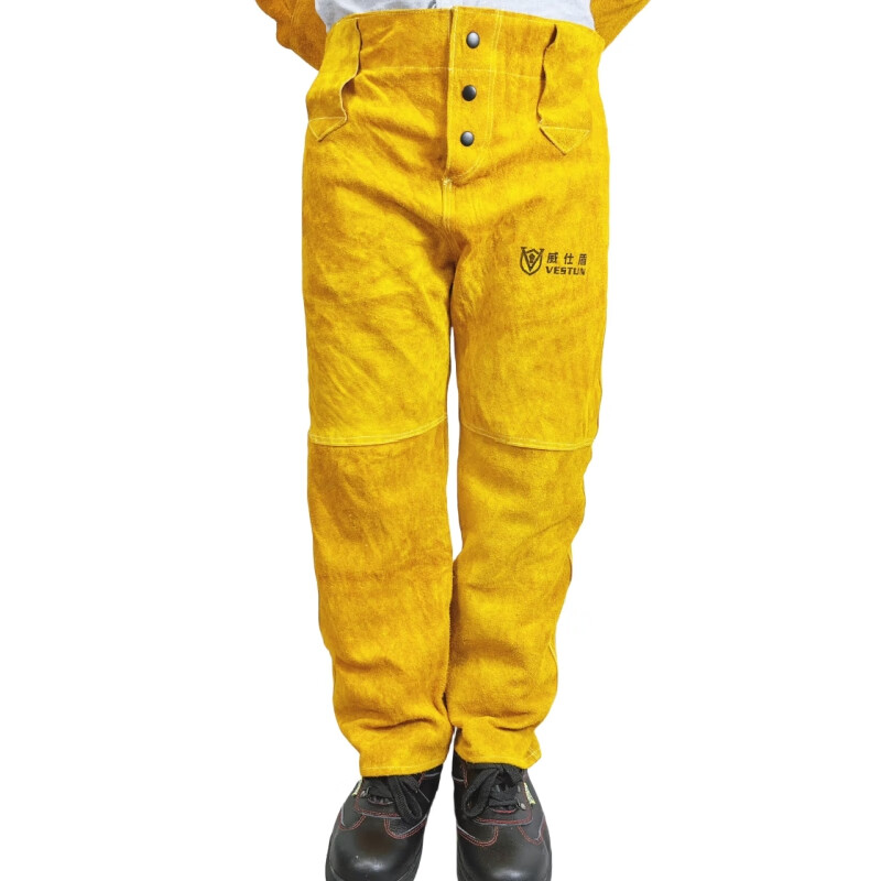 威仕盾 W-9600 牛皮全皮焊工裤 L-XXL （单位：件）  金黄色