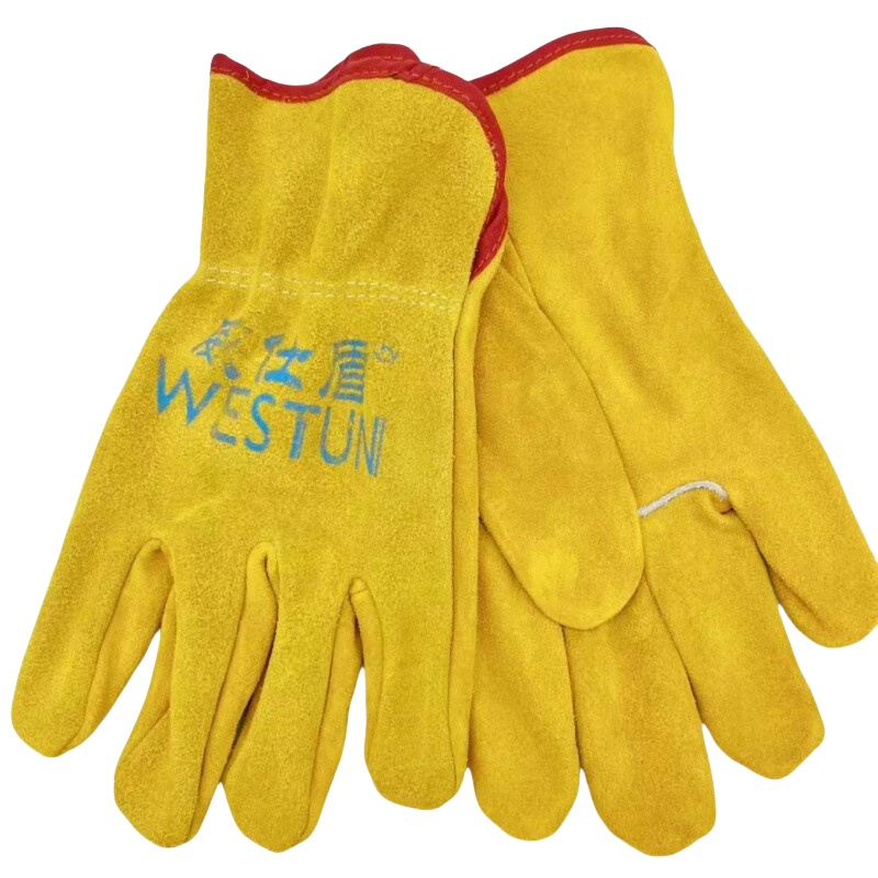 威仕盾 G-2064 多功能短皮防护手套 L （单位：双）  浅黄色