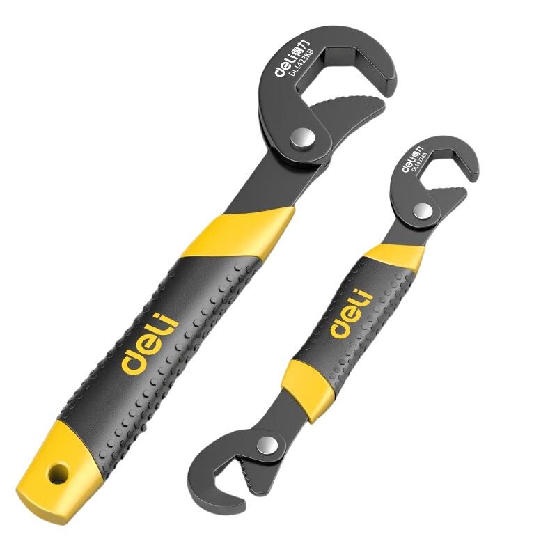 得力（deli） 单面齿 万用扳手套装 9-32mm 2件套 （单位：套）  