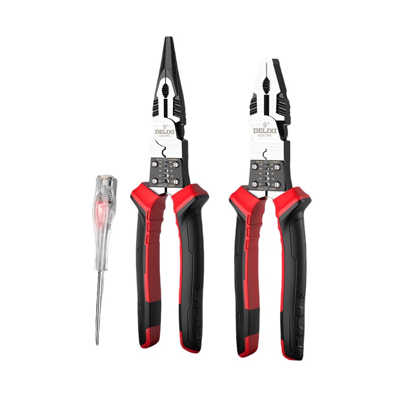 德力西电气 9寸 钳子套装 钢丝钳+尖嘴钳+测电笔 （单位：套）  